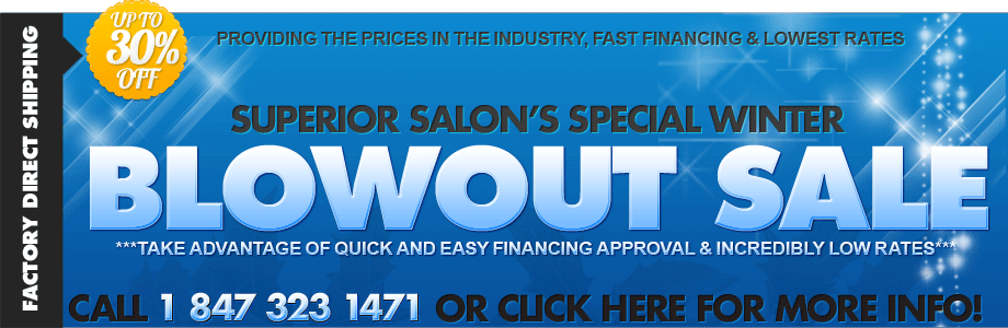 winter blowout sale on all salon equipment and furniture from superior salon